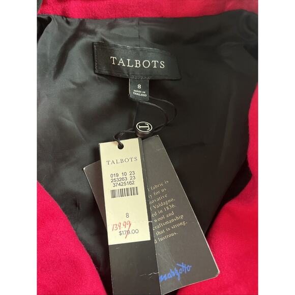 NEW Talbots Marzotto Blazer Size 8 Pink Black Velvet Lapel Pockets 99% Wool - Picture 3 of 14
